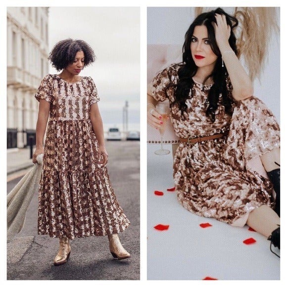 maeve bernadette sequined midi dress New Anthropologie Maeve Bernadette Sequined Midi Dress Size XS MSRP: $228